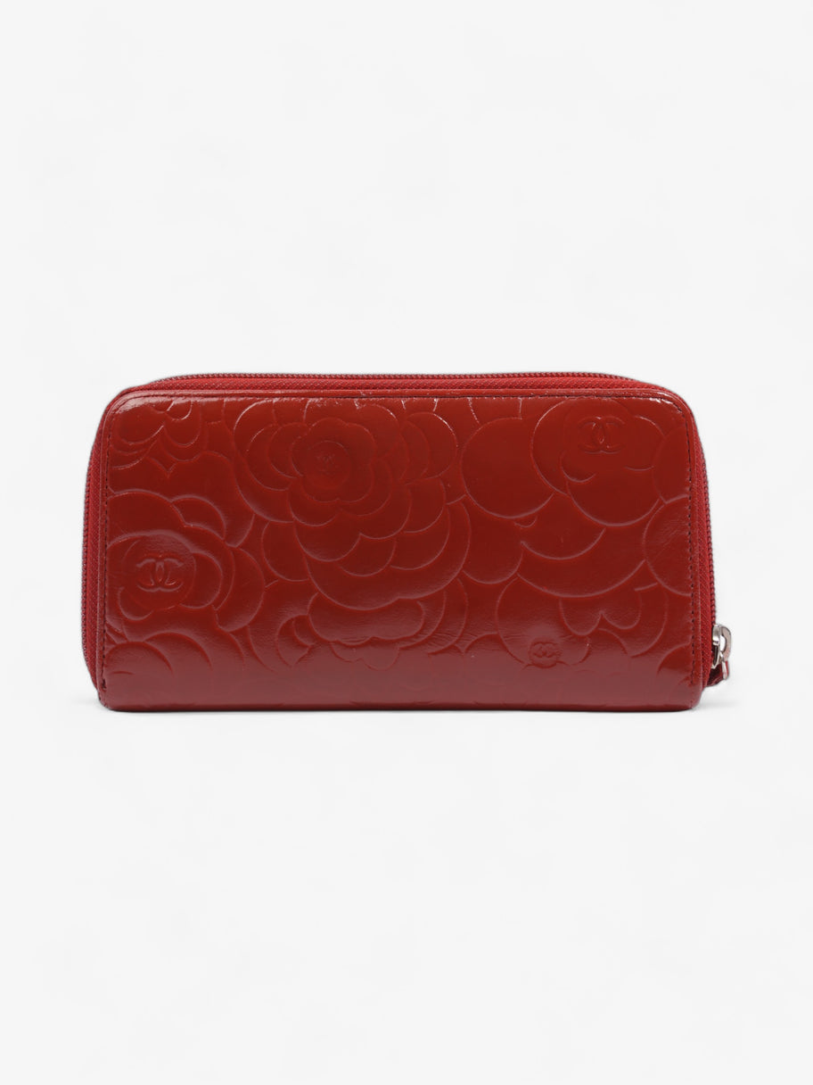 Chanel Camelia Zip Round Wallet Red Leather Image 2