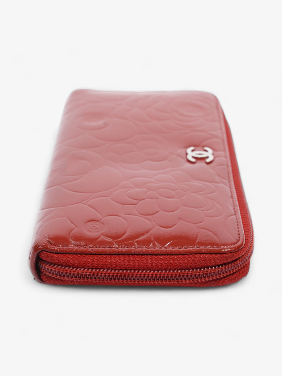 Chanel Camelia Zip Round Wallet Red Leather Image 3