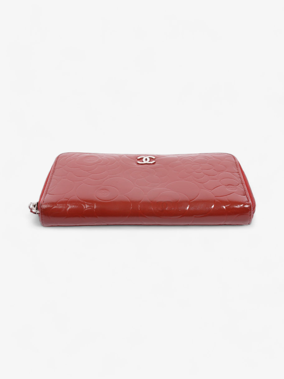 Chanel Camelia Zip Round Wallet Red Leather Image 5