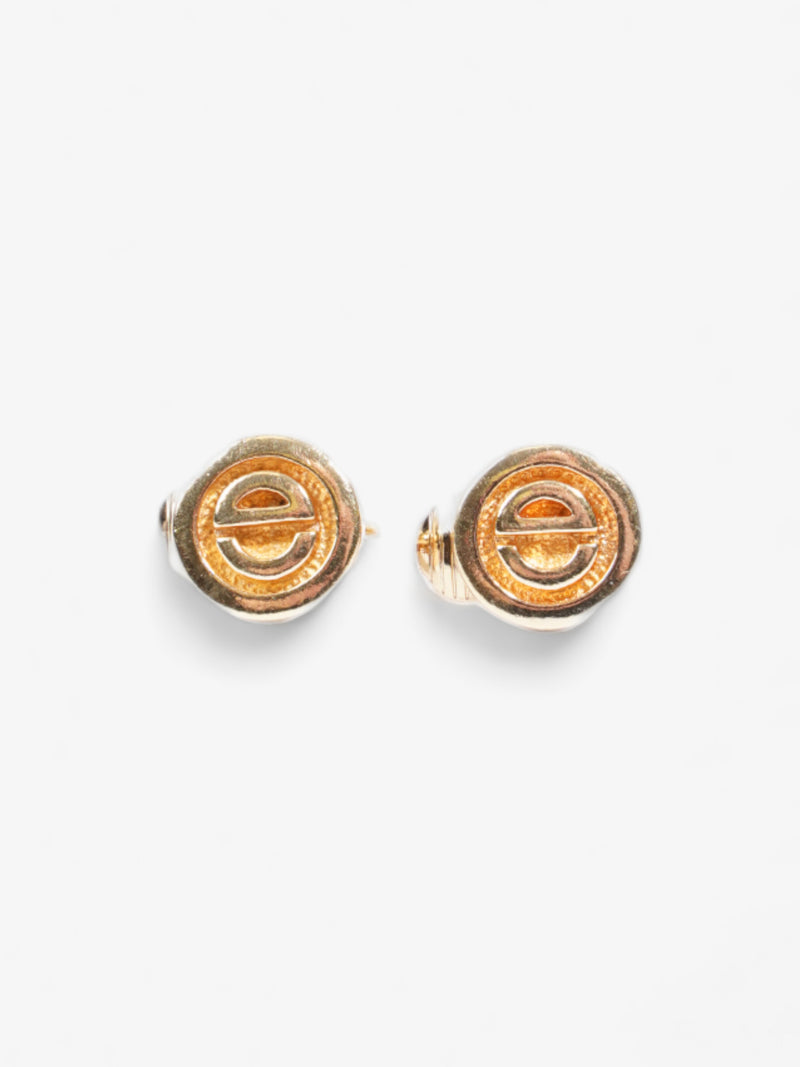  Christian Dior CD Clip On Earrings Gold Base Metal