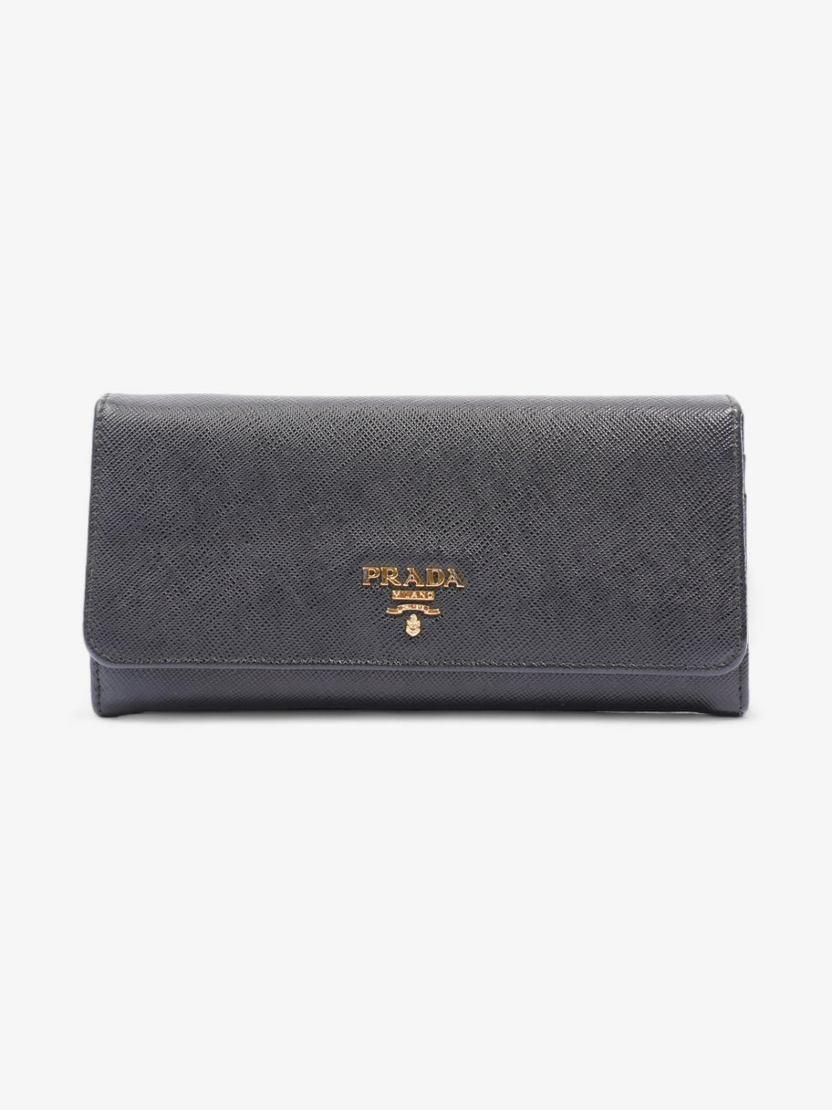Prada Continental Wallet Black Saffiano Leather Image 1