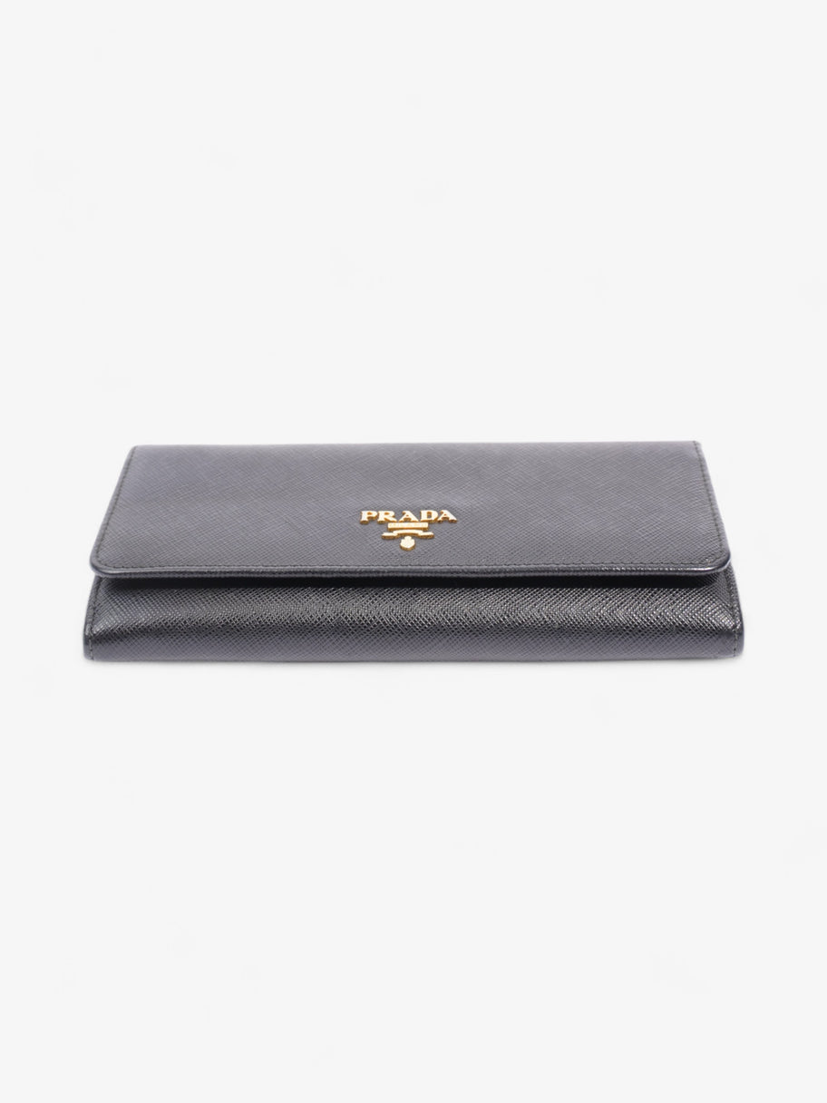 Prada Continental Wallet Black Saffiano Leather Image 3