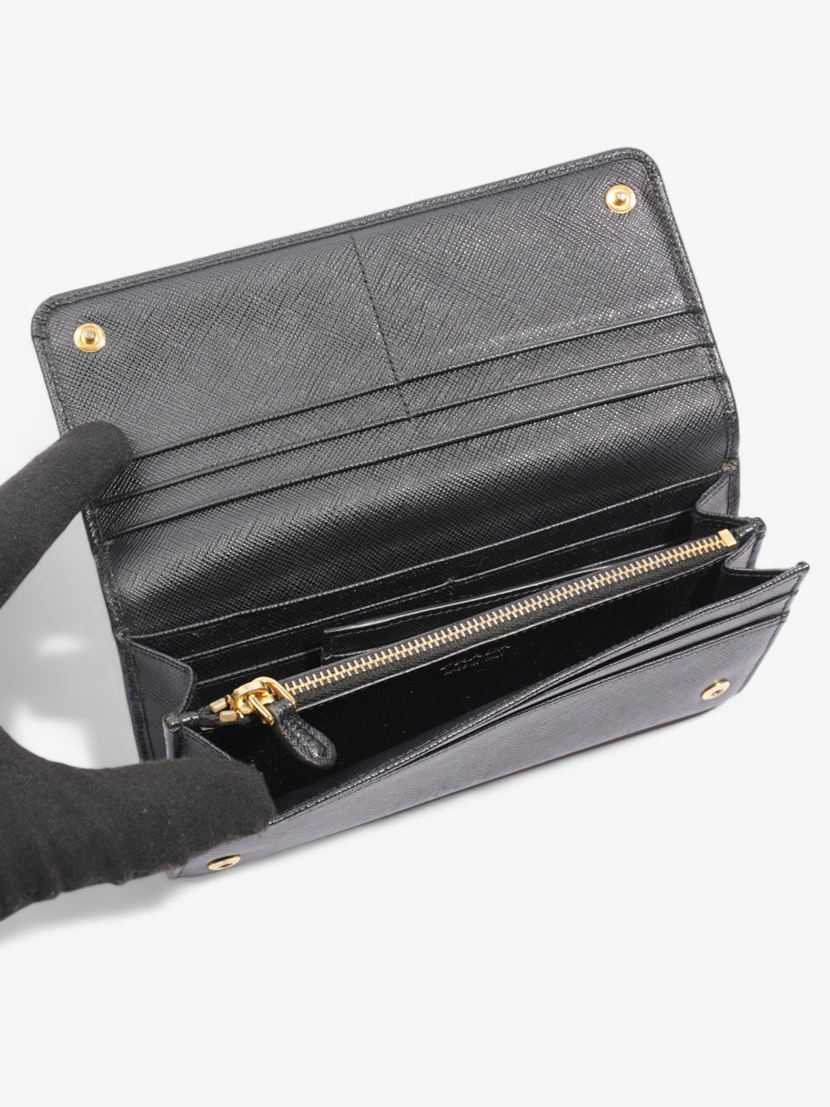 Prada Continental Wallet Black Saffiano Leather Image 5