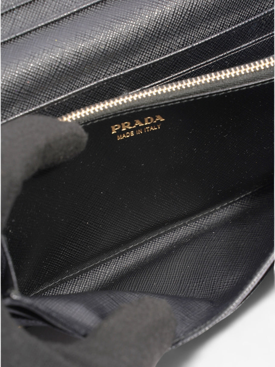 Prada Continental Wallet Black Saffiano Leather Image 7