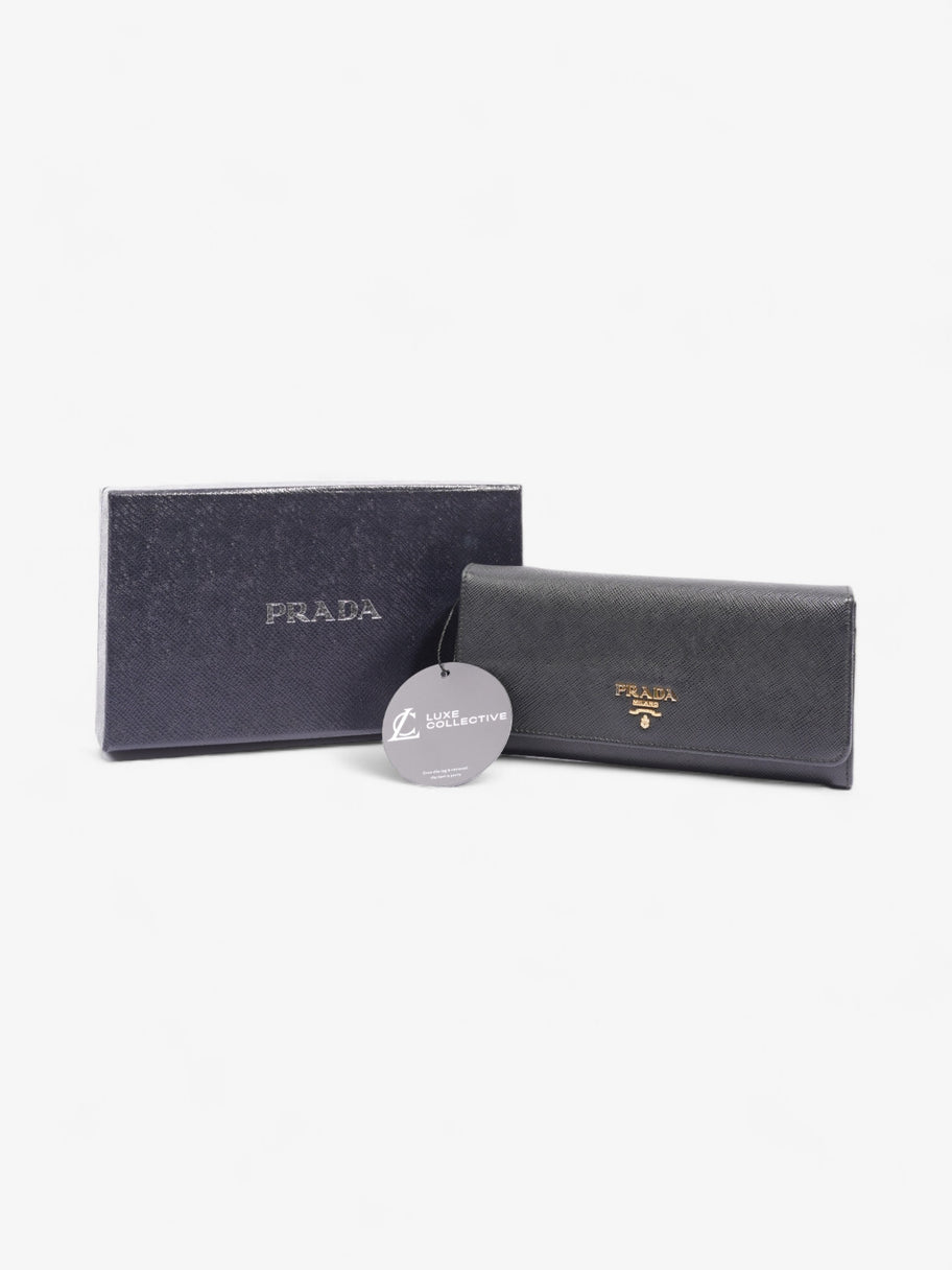 Prada Continental Wallet Black Saffiano Leather Image 8