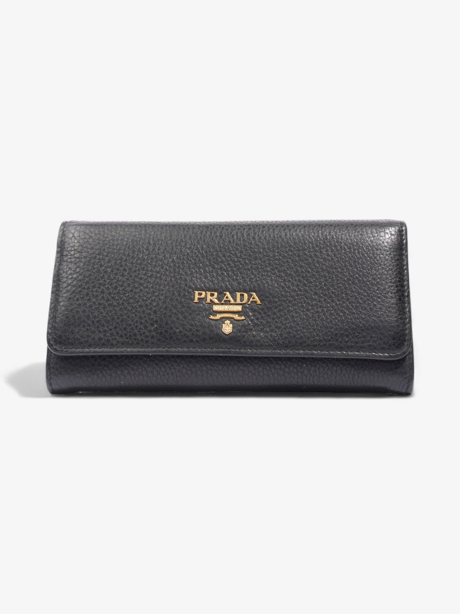Prada Long Wallet Black Saffiano Leather Image 1