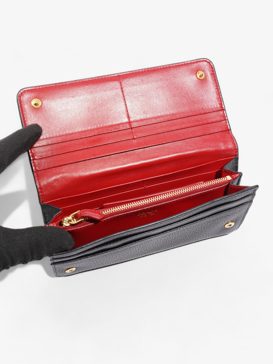 Prada Long Wallet Black Saffiano Leather Image 7