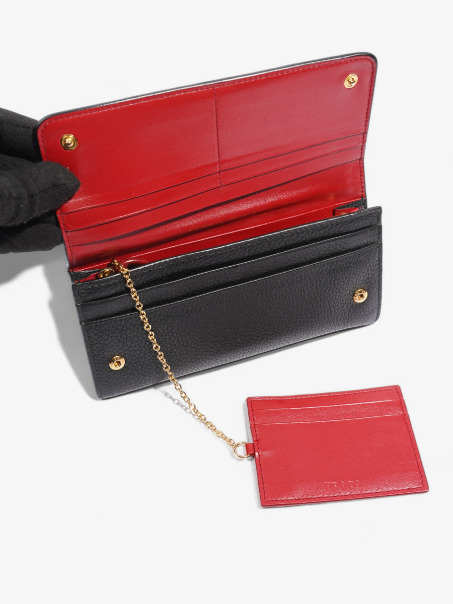Prada Long Wallet Black Saffiano Leather Image 8