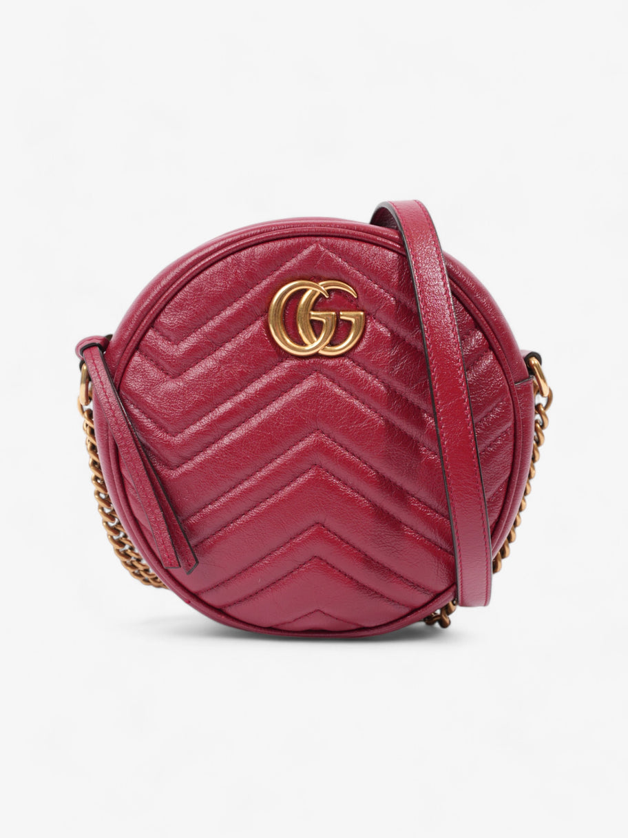 Gucci Marmont Round Bag Red Matelasse Leather Image 1