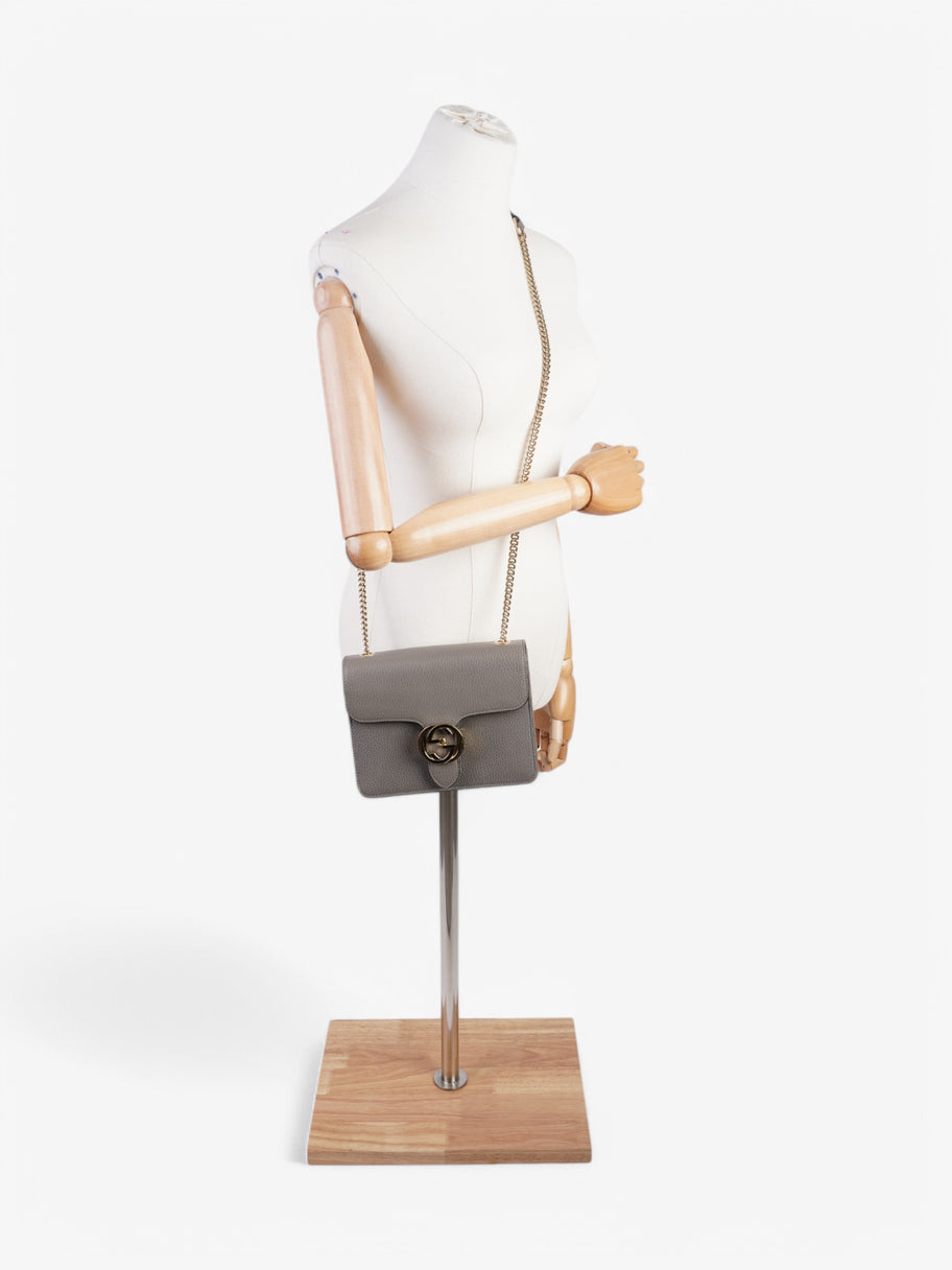 Gucci Interlocking G Shoulder Bag Grey Leather Small Image 2