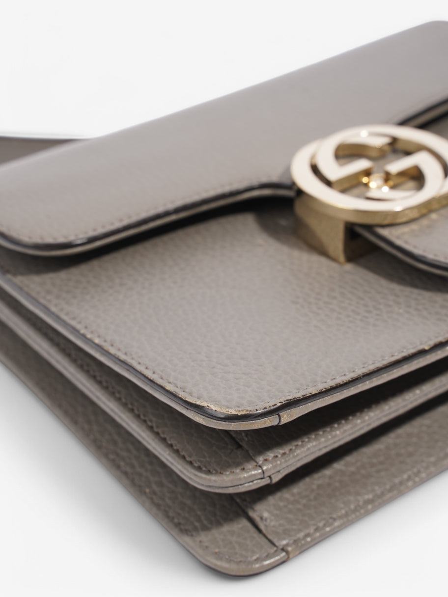 Gucci Interlocking G Shoulder Bag Grey Leather Small Image 8