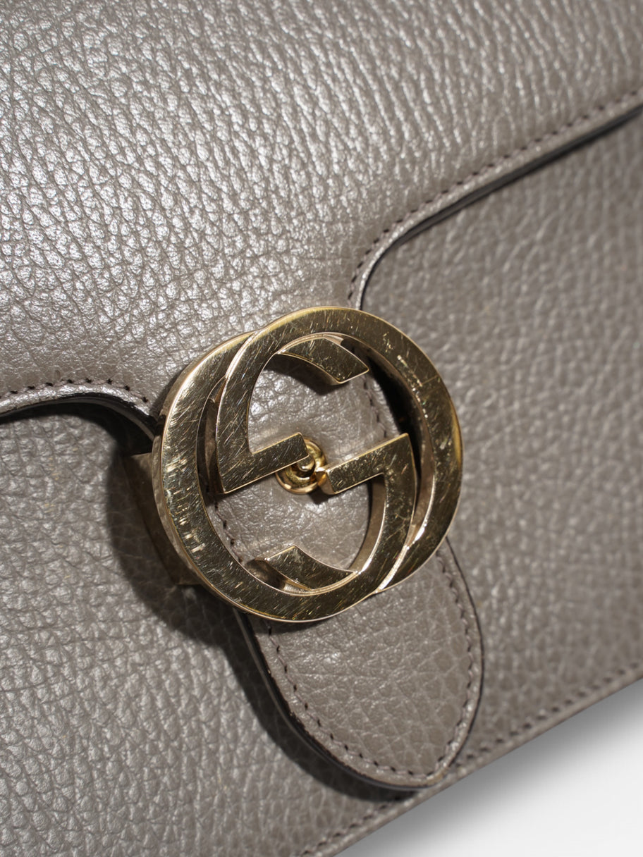 Gucci Interlocking G Shoulder Bag Grey Leather Small Image 9