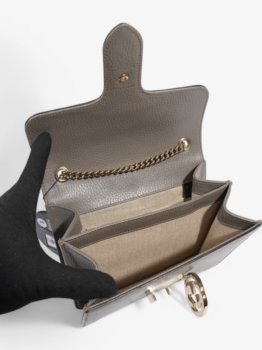 Gucci Interlocking G Shoulder Bag Grey Leather Small Image 10