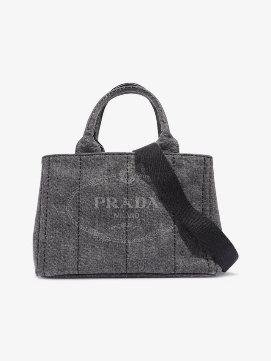 Prada Canapa Tote  Black Denim Image 1