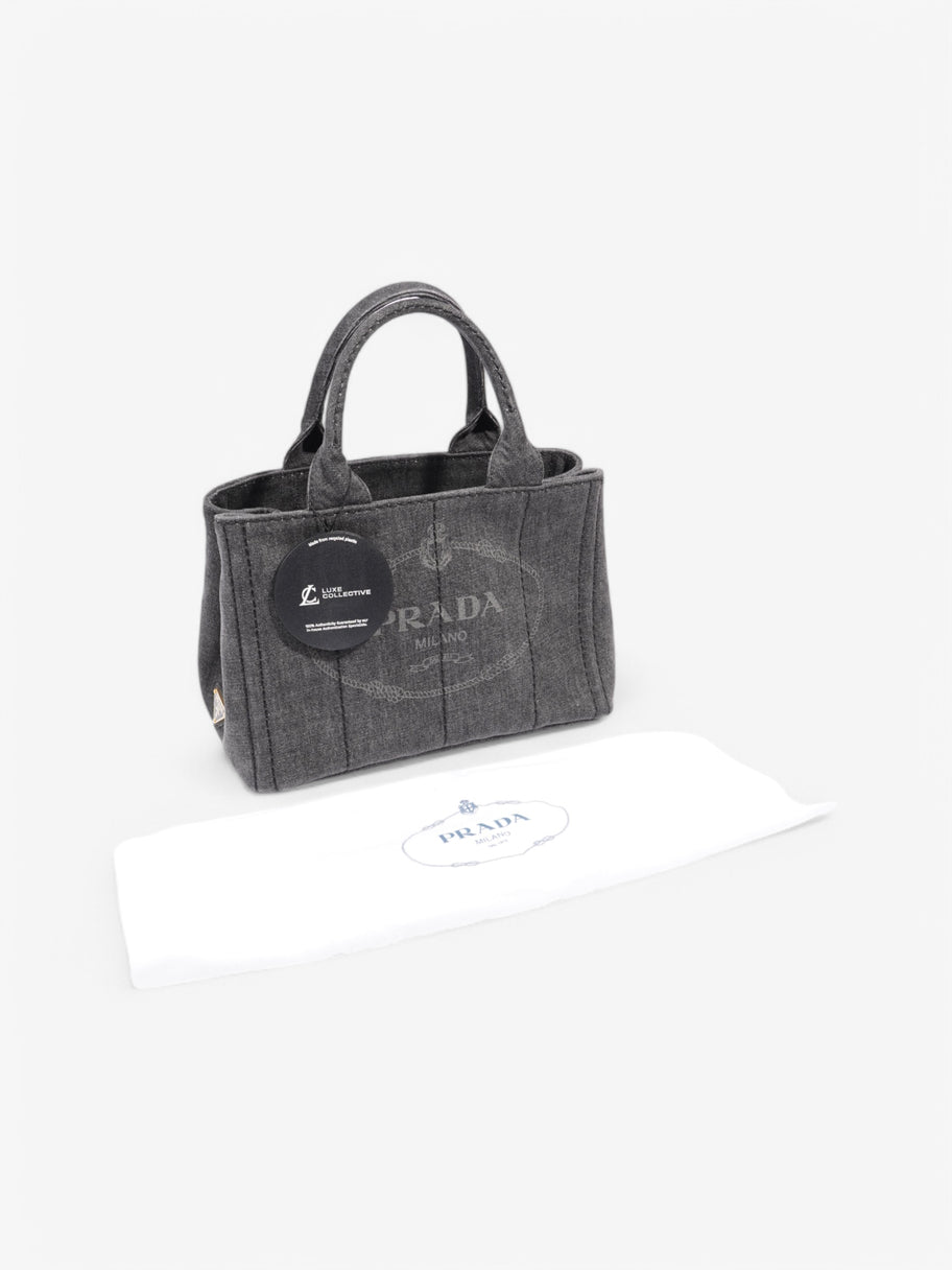 Prada Canapa Tote  Black Denim Image 10