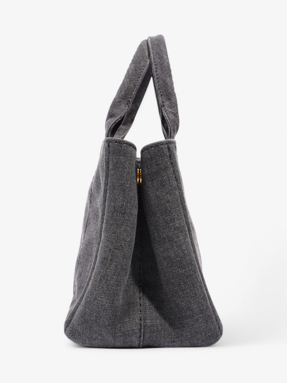 Prada Canapa Tote  Black Denim Image 3