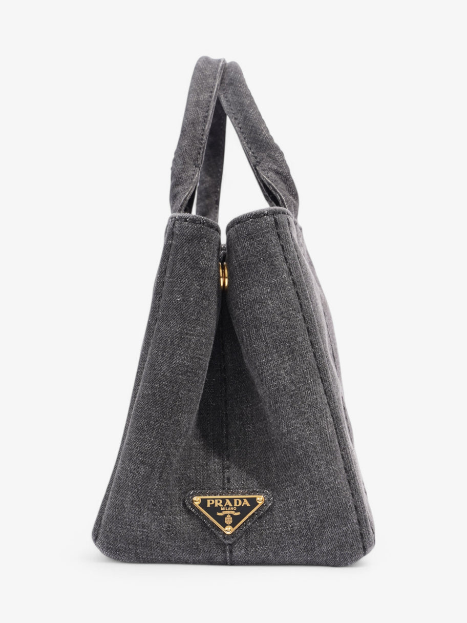 Prada Canapa Tote  Black Denim Image 5