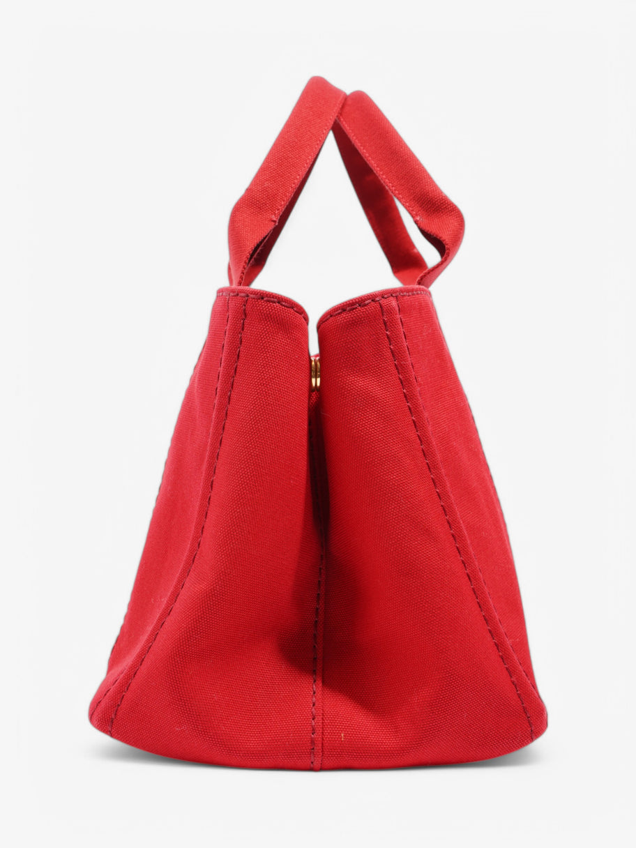 Prada Canapa 2 Way Tote Red Canvas Image 3