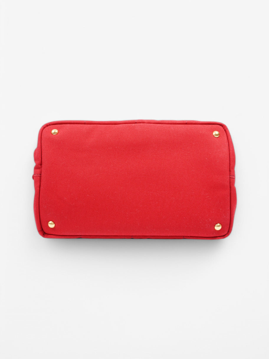 Prada Canapa 2 Way Tote Red Canvas Image 6