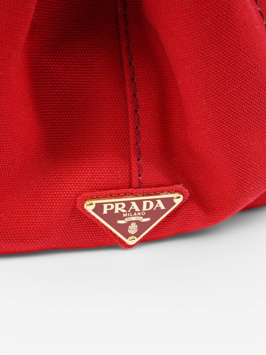 Prada Canapa 2 Way Tote Red Canvas Image 7