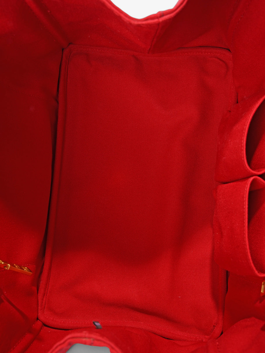 Prada Canapa 2 Way Tote Red Canvas Image 9