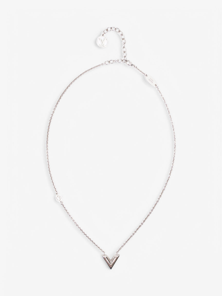 Louis Vuitton Essential V Necklace Silver Gold Plated 45cm Image 1