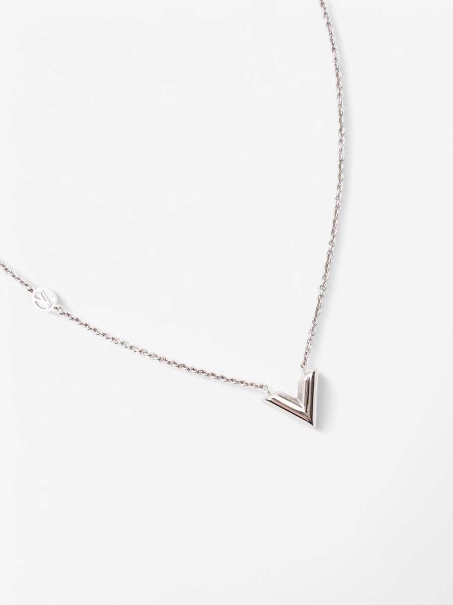 Louis Vuitton Essential V Necklace Silver Gold Plated 45cm Image 2