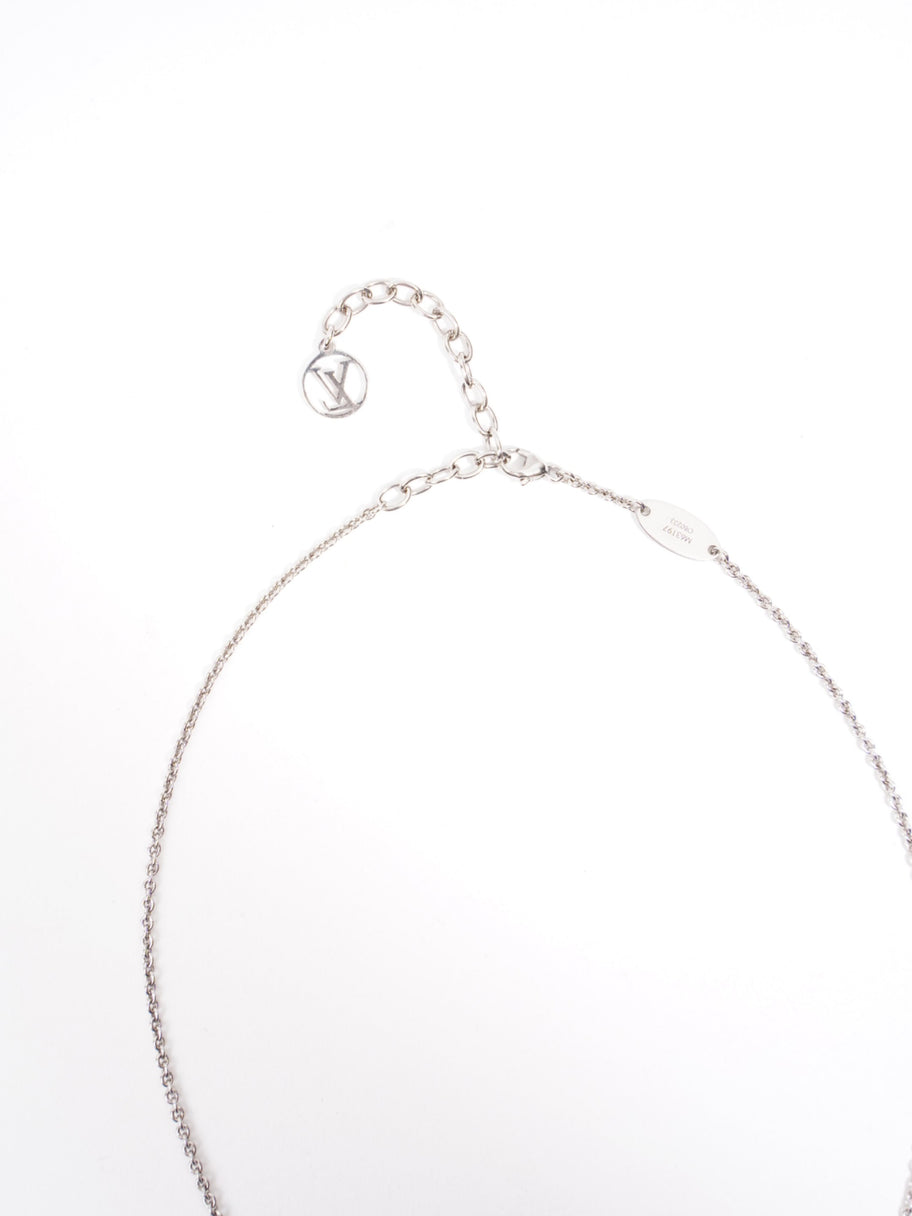 Louis Vuitton Essential V Necklace Silver Gold Plated 45cm Image 3