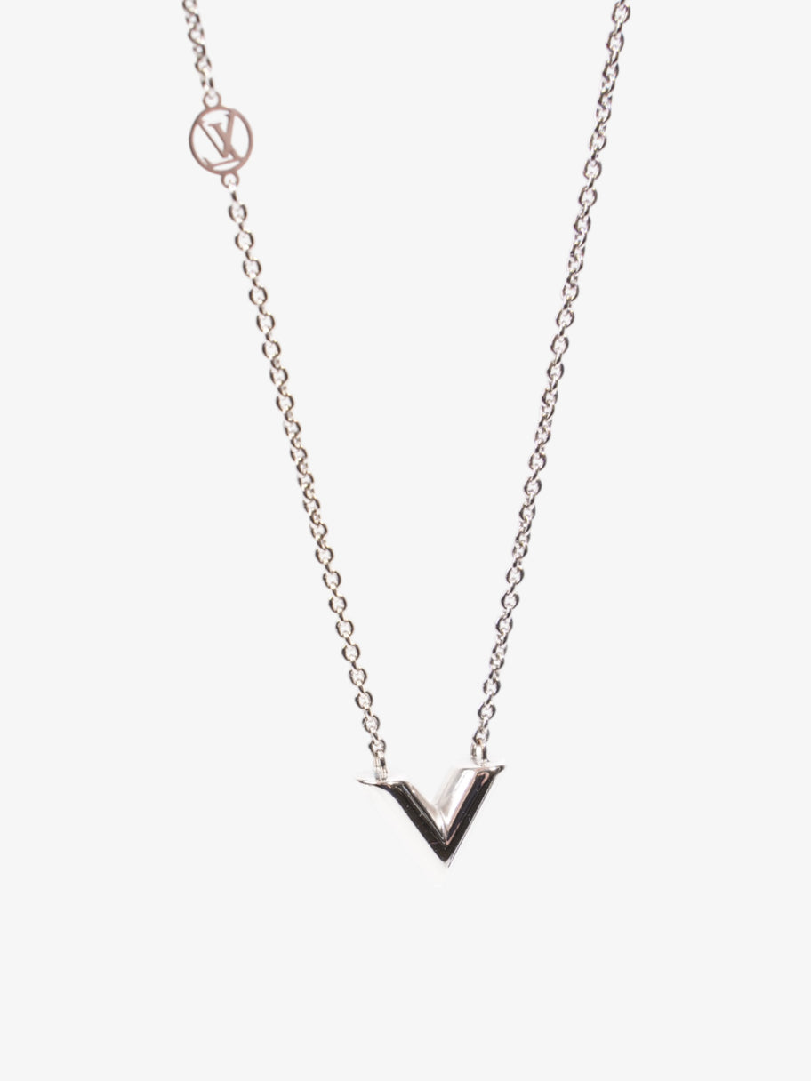 Louis Vuitton Essential V Necklace Silver Gold Plated 45cm Image 4