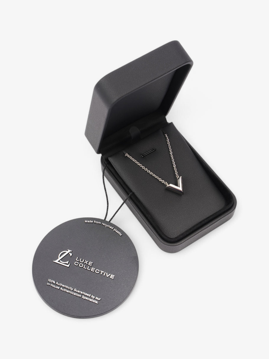 Louis Vuitton Essential V Necklace Silver Gold Plated 45cm Image 5