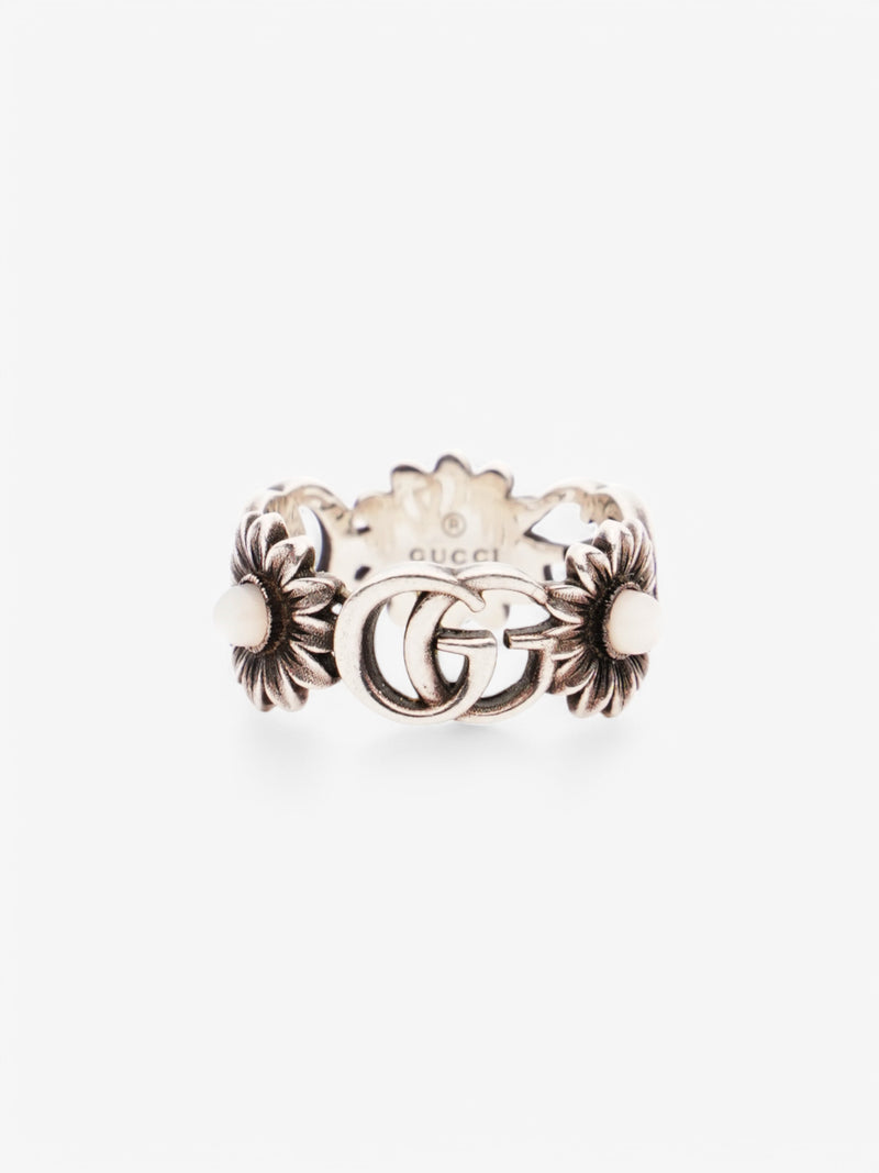  Gucci Double G Flower Ring Silver Silver Sterling 15