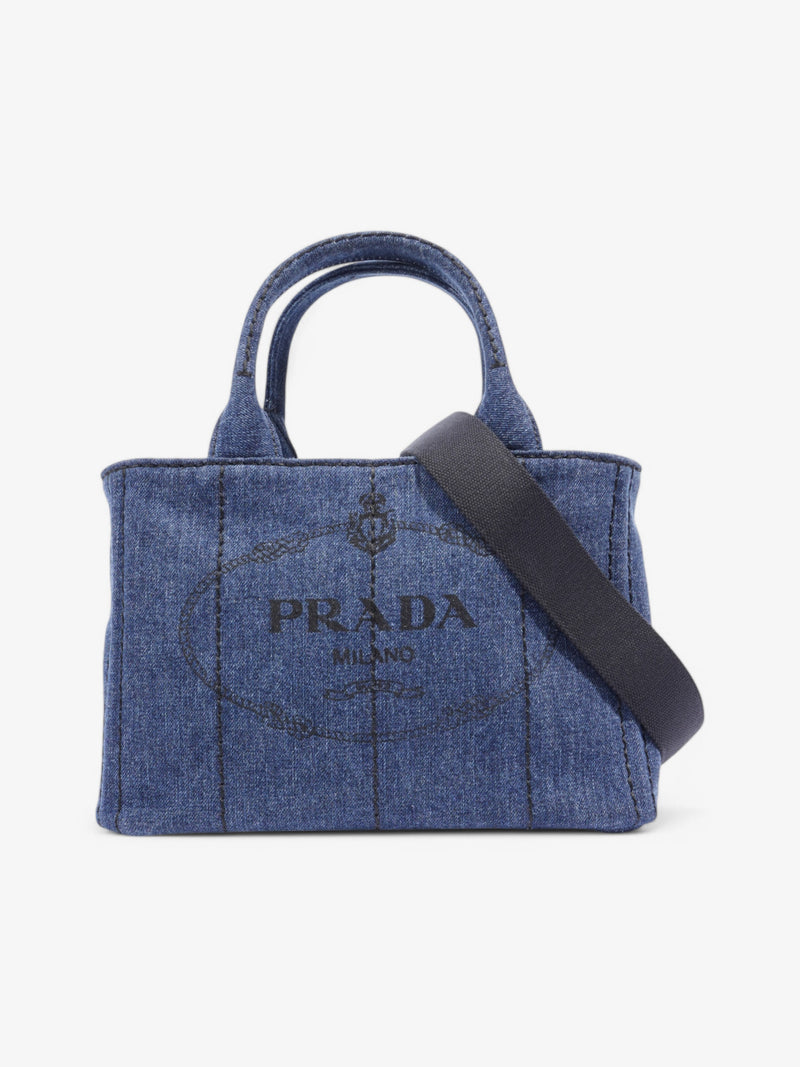  Prada Canapa Tote Blue Denim