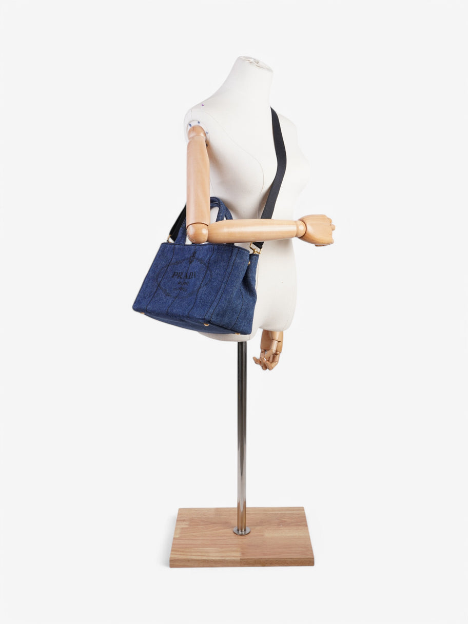 Prada Canapa Tote Blue Denim Image 2
