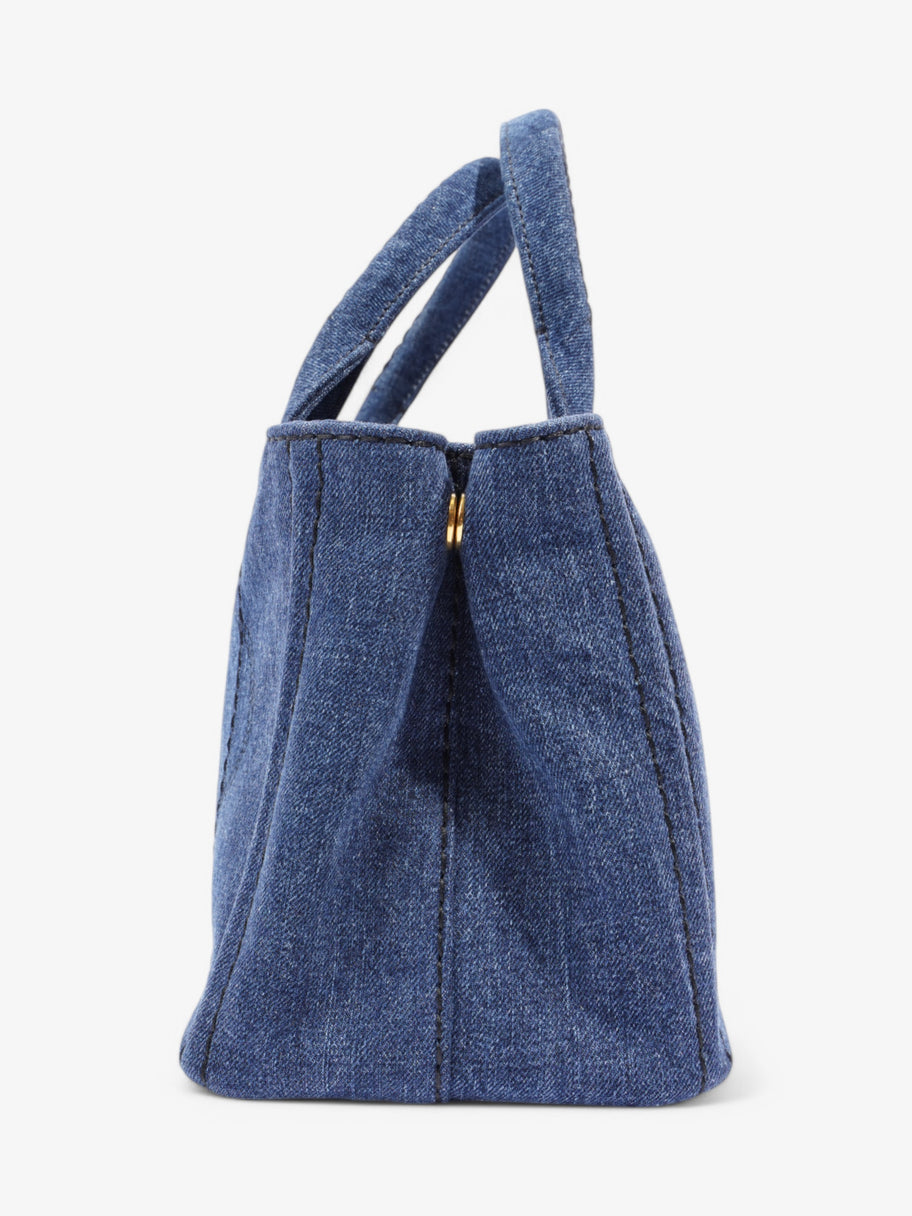 Prada Canapa Tote Blue Denim Image 3