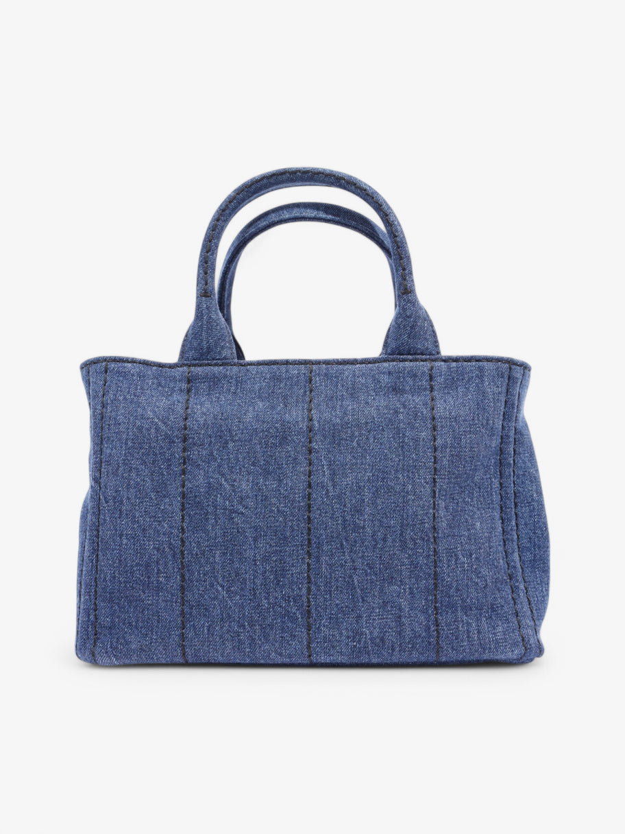 Prada Canapa Tote Blue Denim Image 4