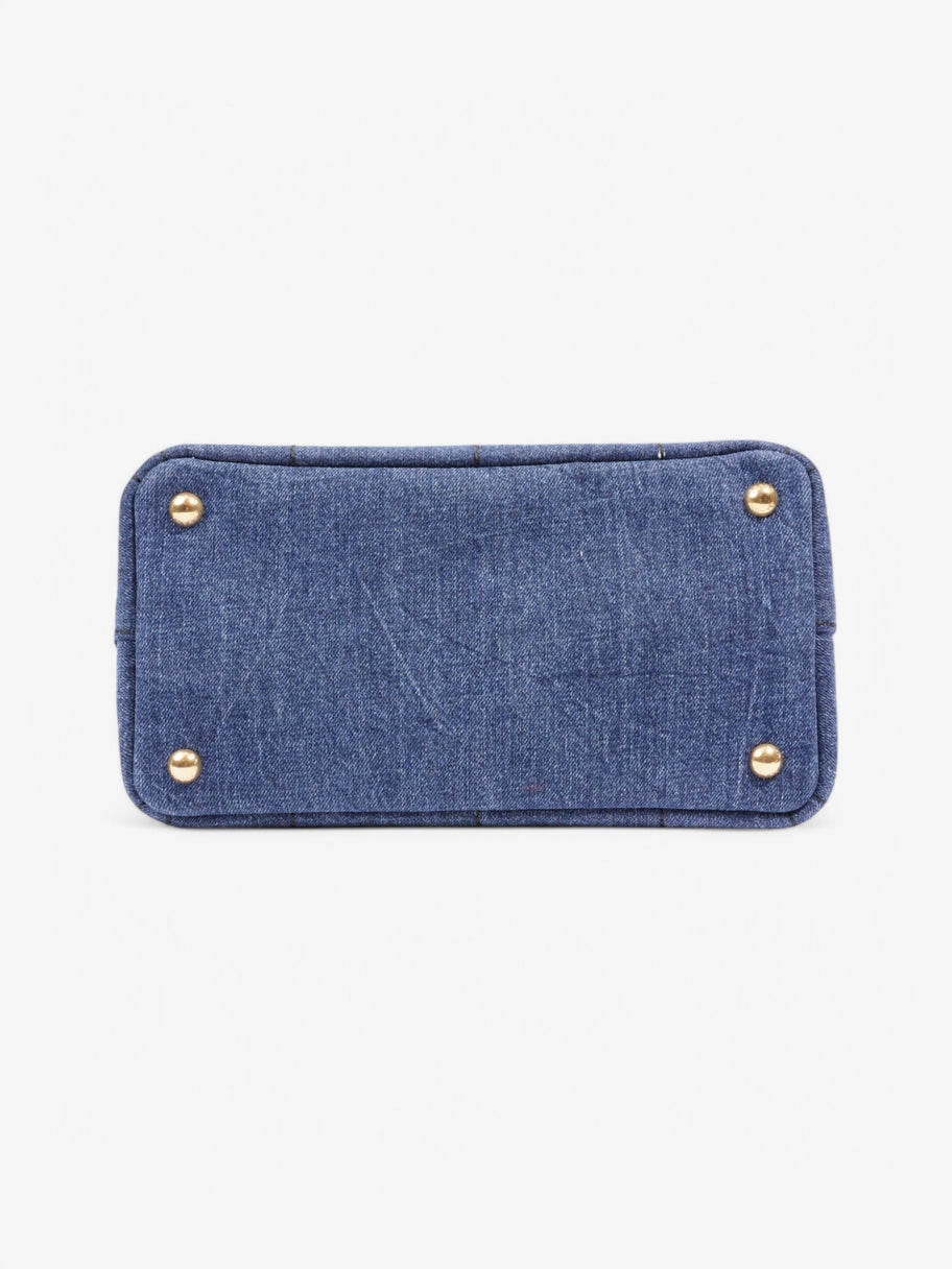 Prada Canapa Tote Blue Denim Image 6