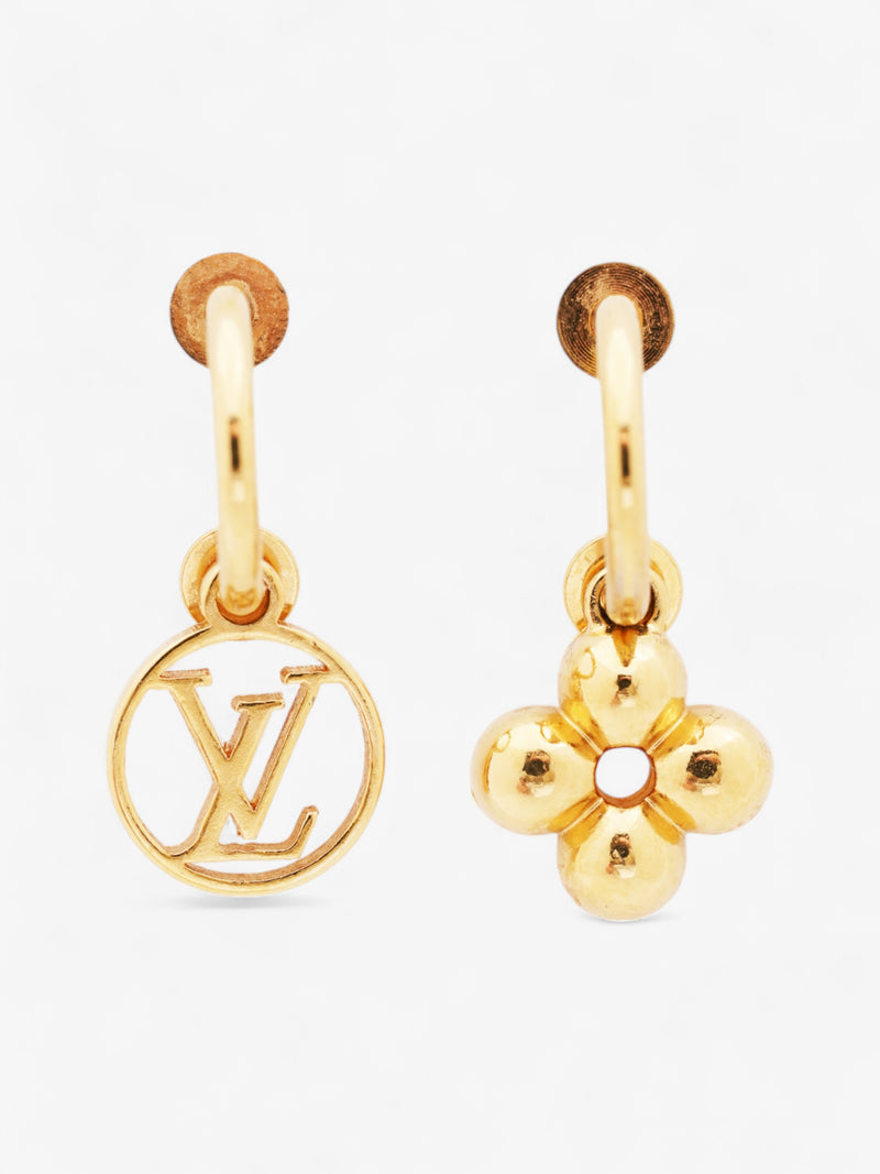  Louis Vuitton Dreille Blooming Piercing Earrings Gold Gold Plated