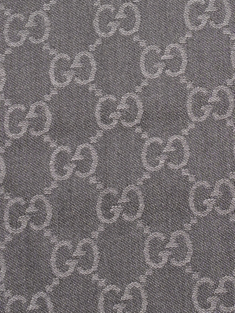 Gucci GG Logo Scarf Grey Wool 70 x 195cm Image 3