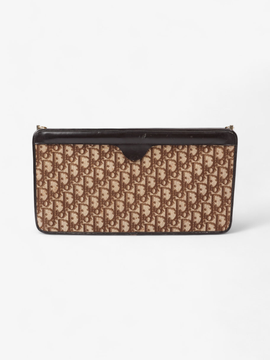 Christian Dior Diorissimo Clutch Brown Canvas Image 4