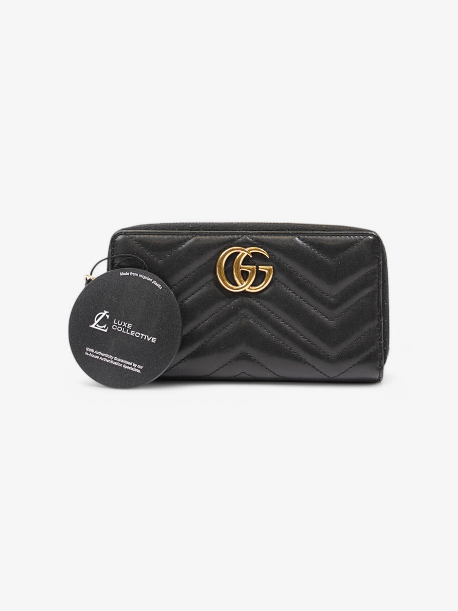 Gucci Marmont Zippy Wallet Black Calfskin Leather Image 6