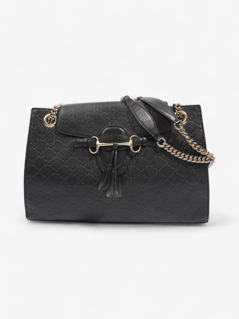  Gucci Emily Guccissima Chain Black Calfskin Leather