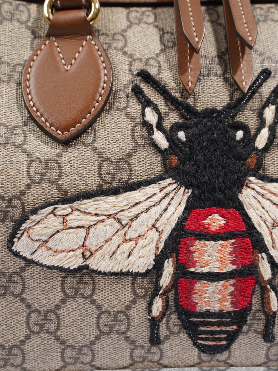 Gucci Boston Bee Bag GG Supreme / Brown Coated Canvas Small Image 7