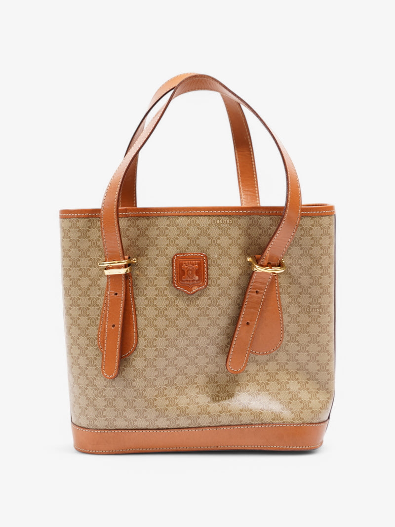  Celine Macadam Tote Bag Beige  / Brown Coated Canvas