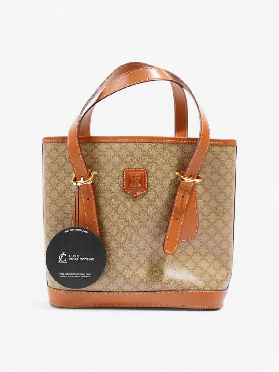 Celine Macadam Tote Bag Beige  / Brown Coated Canvas Image 9