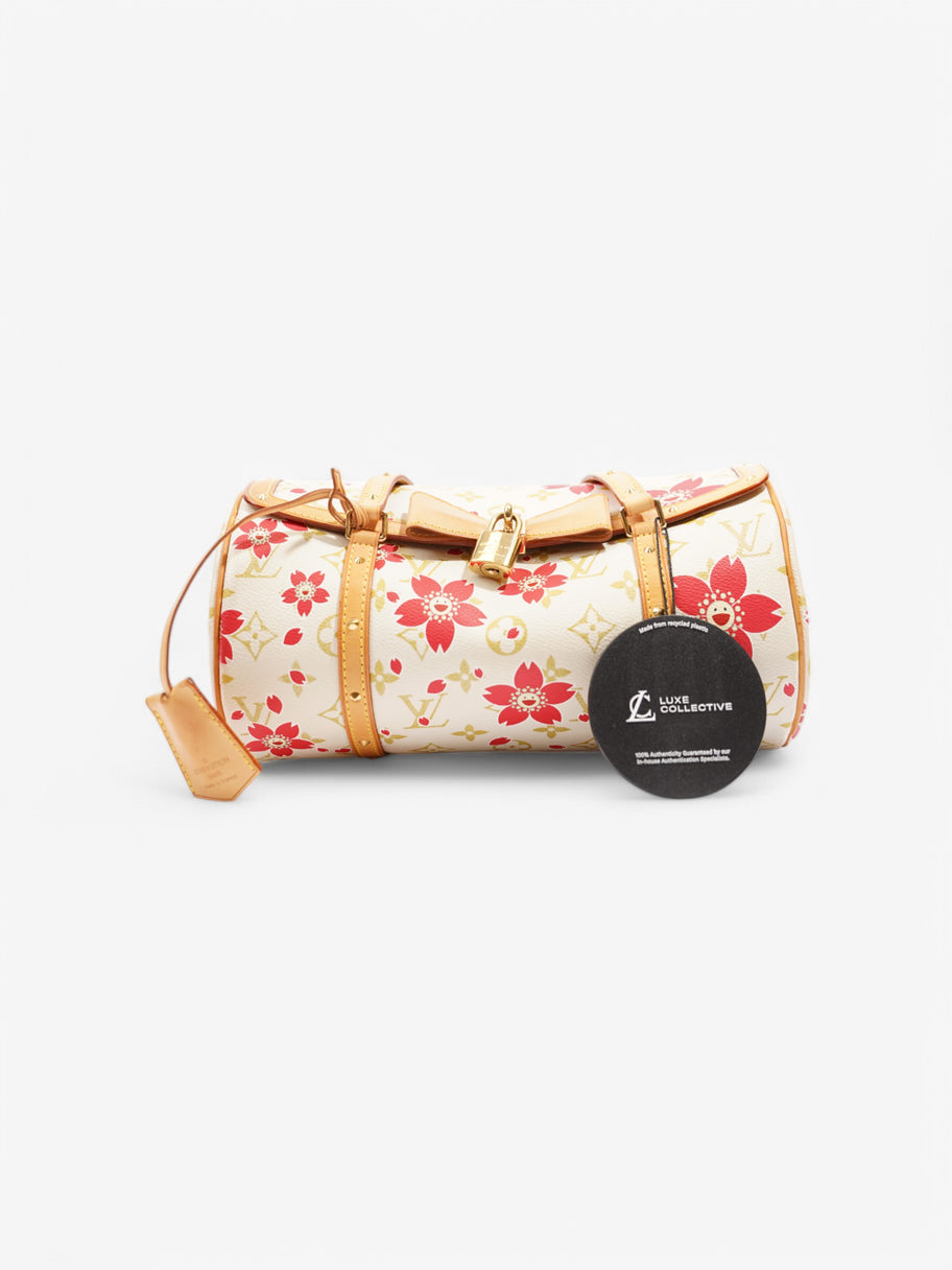 Louis Vuitton Papillon Cherry Blossom Murakami White / Red / Gold Coated Canvas Image 10