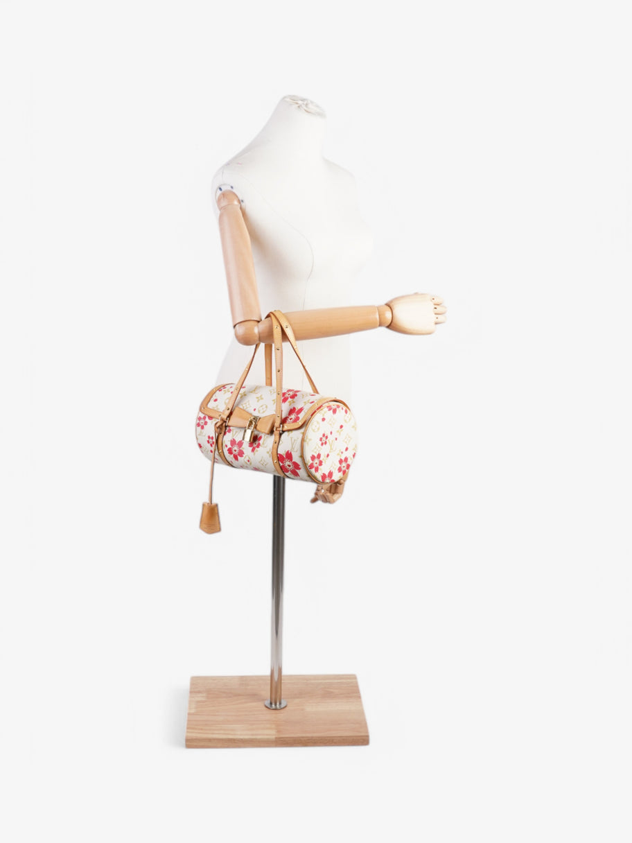 Louis Vuitton Papillon Cherry Blossom Murakami White / Red / Gold Coated Canvas Image 2