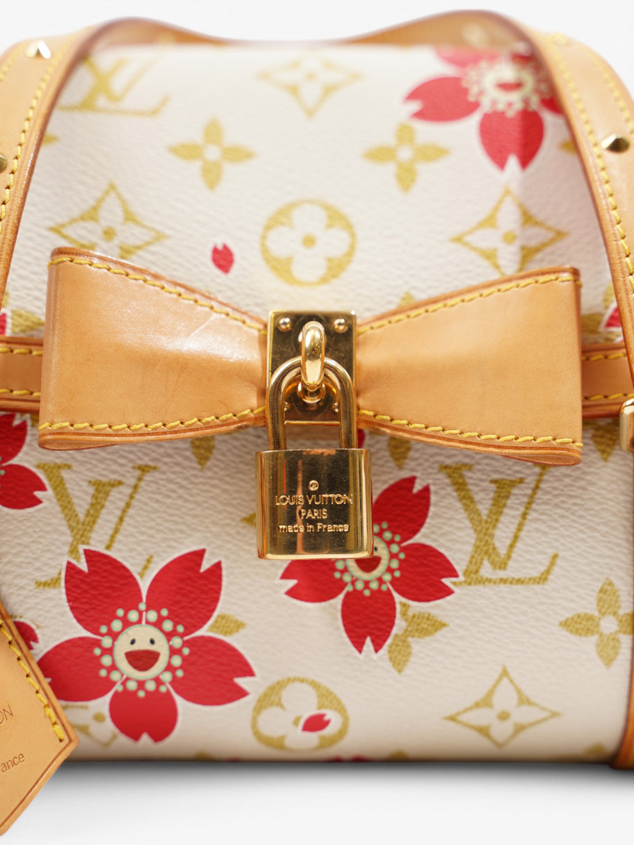 Louis Vuitton Papillon Cherry Blossom Murakami White / Red / Gold Coated Canvas Image 9