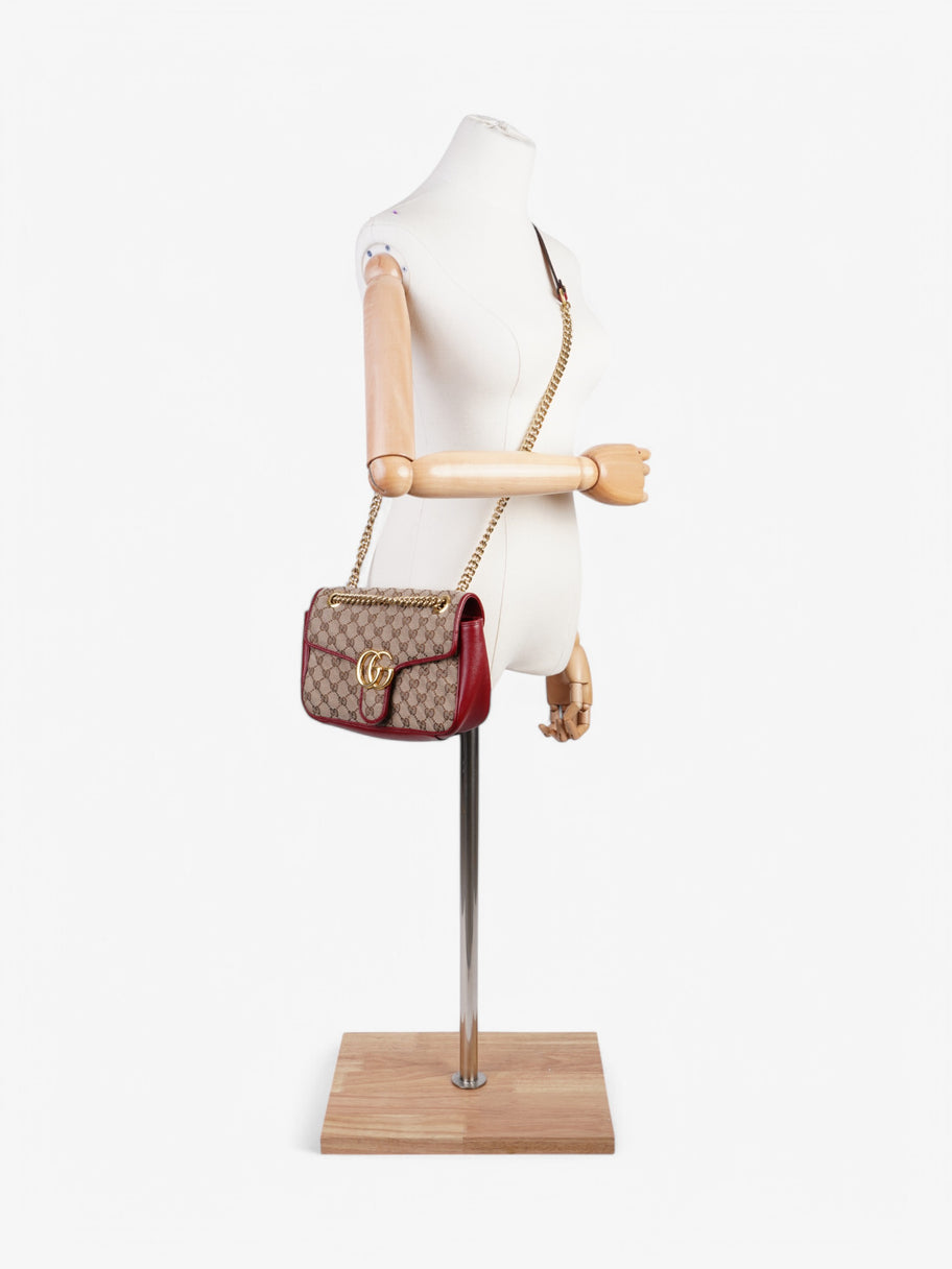 Gucci GG Marmont Chain Shoulder Beige Canvas Image 2