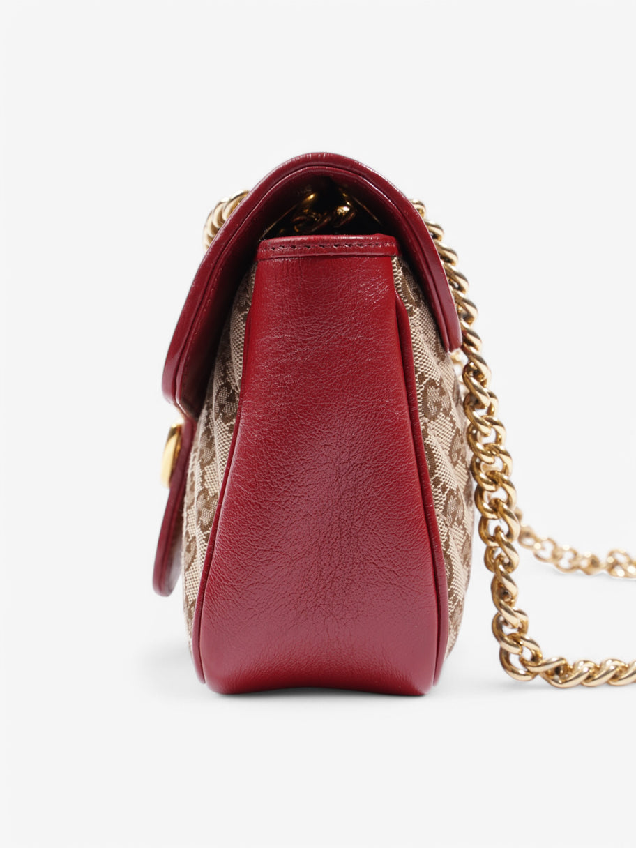 Gucci GG Marmont Chain Shoulder Beige Canvas Image 3