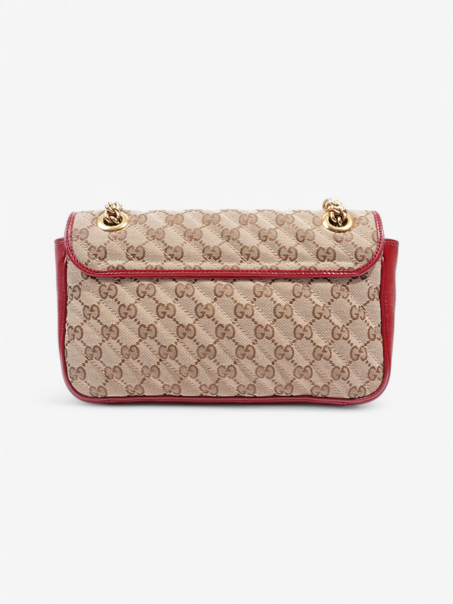Gucci GG Marmont Chain Shoulder Beige Canvas Image 4